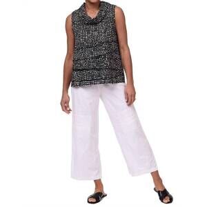 NEW TULIP CLOTHING leilani sleeveless top in black dots